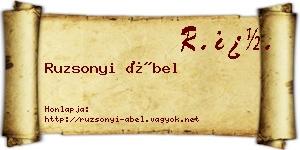 Ruzsonyi Ábel névjegykártya