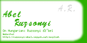 abel ruzsonyi business card